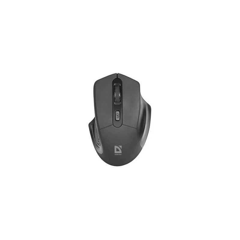 Ratón óptico inalámbrico DEFENDER Datum MB-345 RF, ambidiestro/diestro, 1600 DPI, 3 botones, receptor USB RF, negro