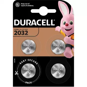 Duracell CR2032 pila de botón de litio 3V — pack de 4