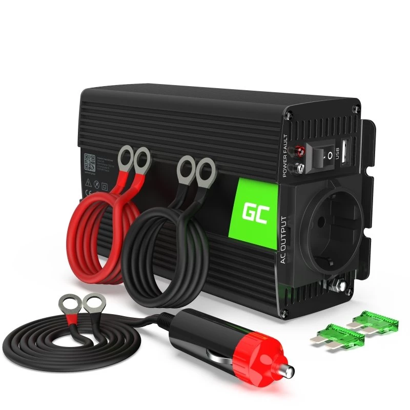 Adaptador de corriente inversor Green Cell INV17 coche 500W negro