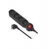 Regleta de enchufes Maclean MCE180 1,4 m 4 tomas interiores negra