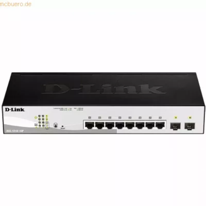 D-Link DGS-1210-10P Managed L2 Gigabit Ethernet (10/100/1000) Power over Ethernet (PoE) 1U Negro