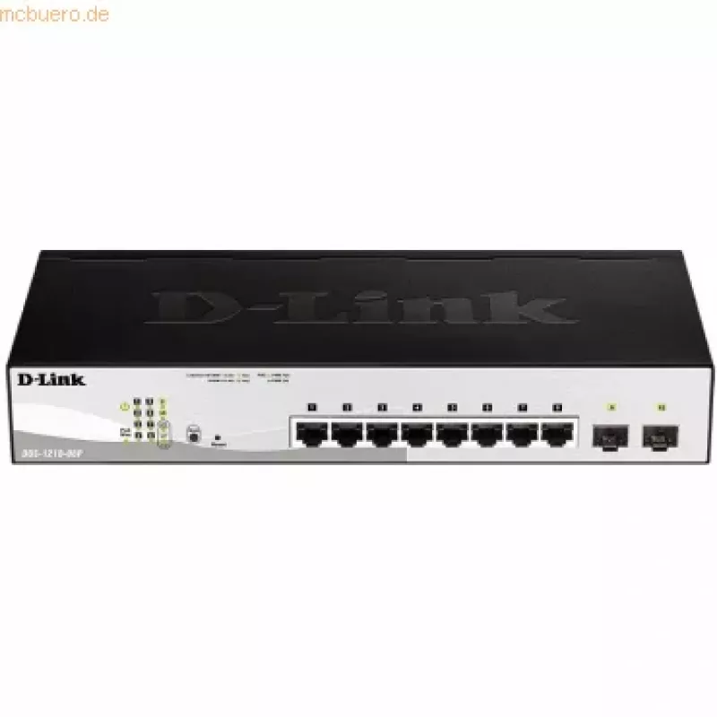 D-Link DGS-1210-08P/E Managed L2 Gigabit Ethernet (10/100/1000) Power over Ethernet (PoE) Negro