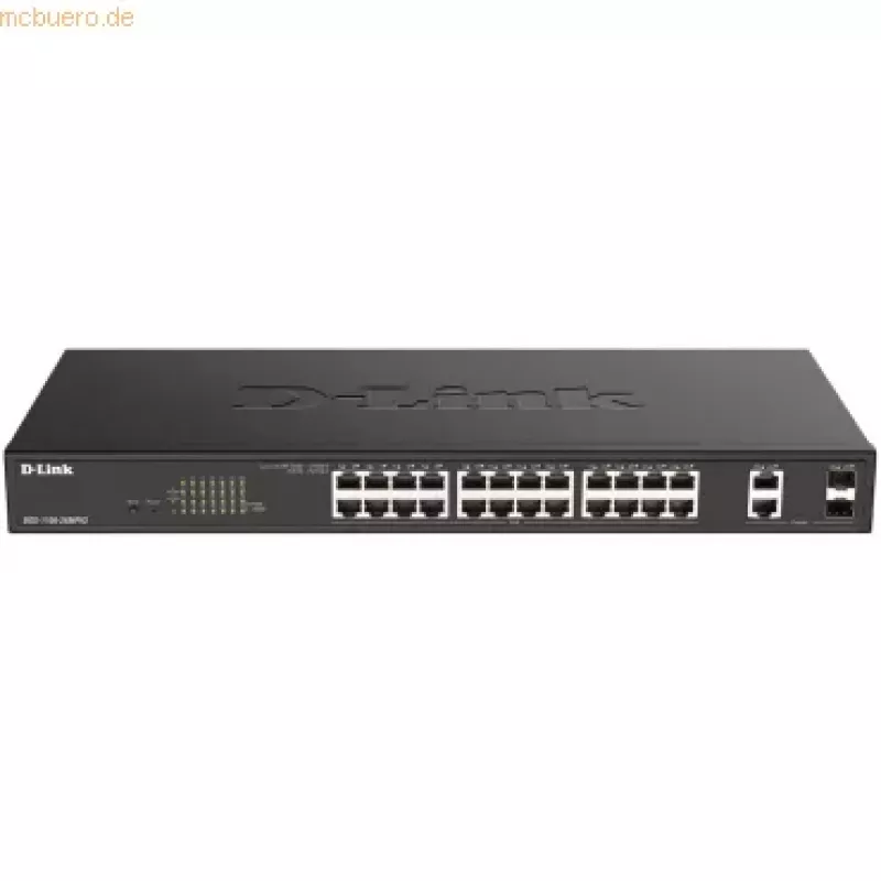 Switch de red D-Link DGS-1100-26MPV2/E Managed L2 Gigabit Ethernet (10/100/1000) Power over Ethernet (PoE) negro