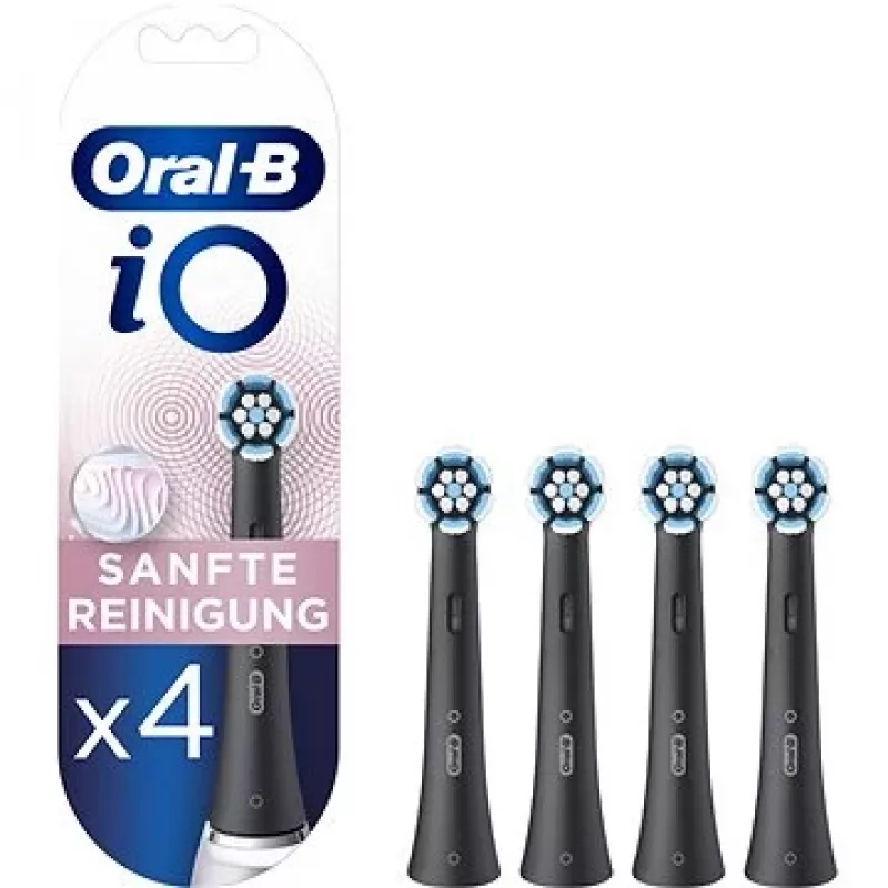 Cabezales de cepillo Oral-B iO Gentle Care — pack de 4, recambios de cepillo negros