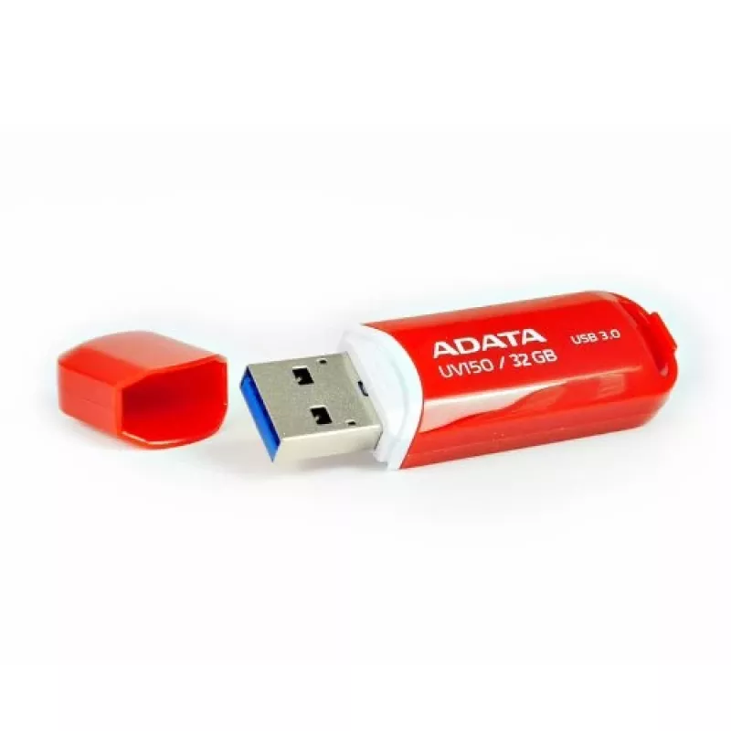 Memoria flash USB ADATA DashDrive UV150 32 GB, USB Type-A 3.2 Gen 1, rojo, diseño con tapa