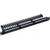Alantec PK013 panel de parcheo 19" 1U, 24x RJ-45, Cat5e UTP, LSA, con bandeja, negro