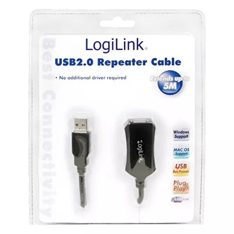 LogiLink Cable repetidor USB 2.0 - 5,0 m Cable USB 5 M USB A