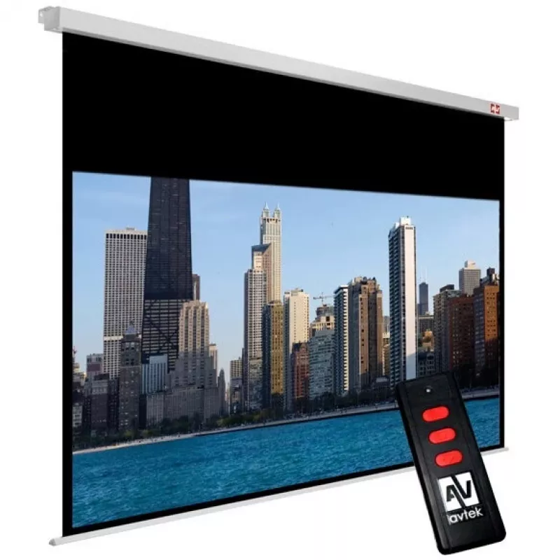 Avtek Cinema Electric 300P pantalla de proyección eléctrica, 131 pulgadas (3,33 m), 16:9, 290x163 cm, blanco mate