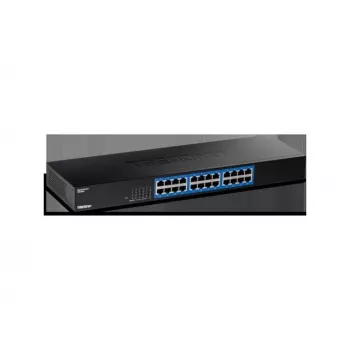 TRENDnet Switch Gigabit de 24 puertos, TEG-S25, 24 puertos Gigabit RJ-45, capacidad de conmutación 48 Gbit/s, diseño sin ventilador, carcasa de metal, fuente de alimentación interna