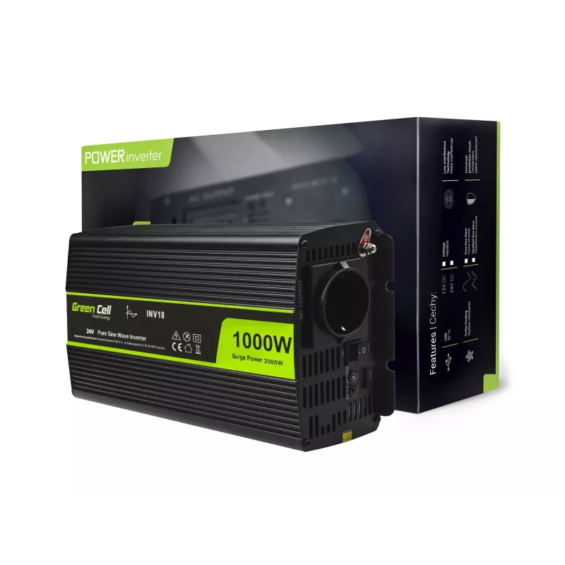 INV18 - Universal - Coche - 24 V - 1000 W - 230 V - DC a AC