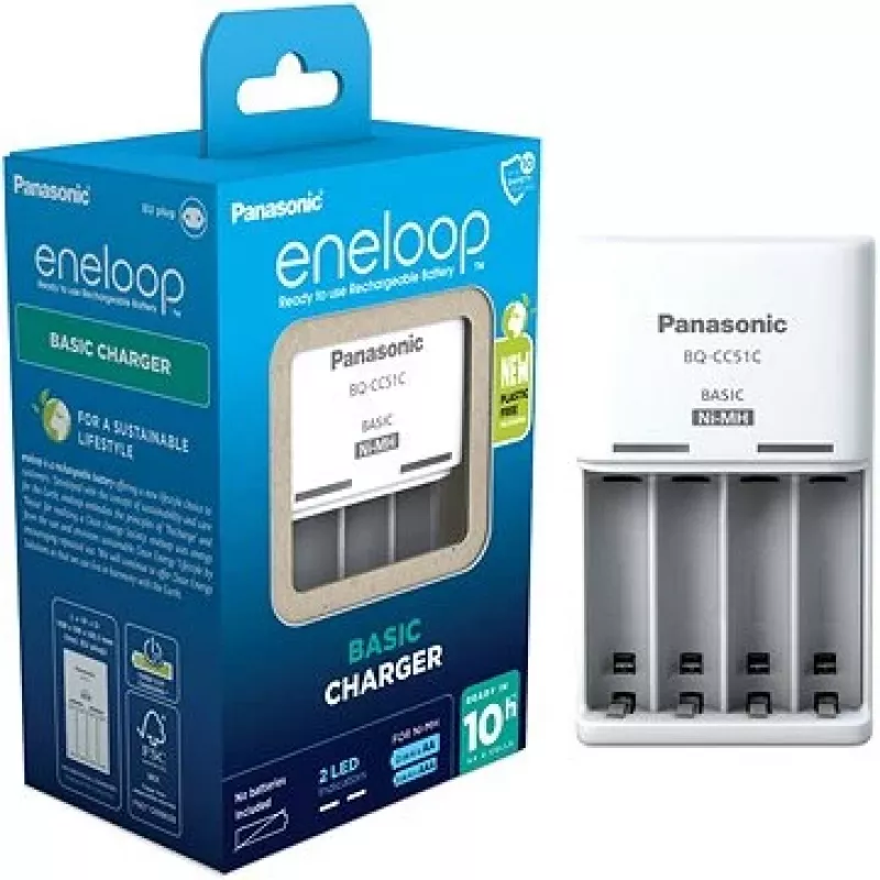 Panasonic 52051E02 Basic BQ-CC51 cargador USB NiMH AAA/AA LED de estado
