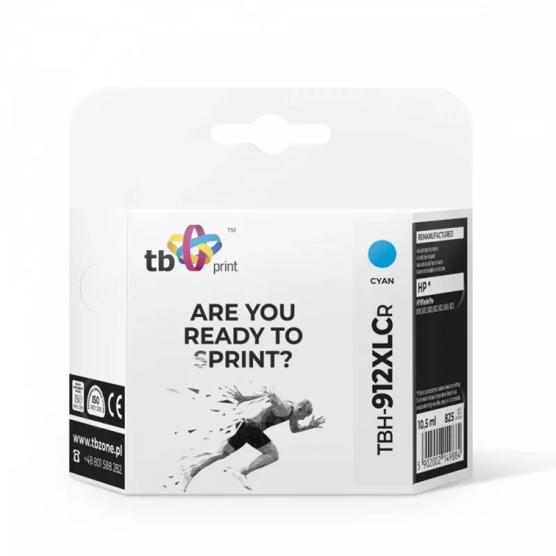 Cartucho de tinta TB compatible con HP OfficeJet Pro 8025 912XL, CY remanufacturado