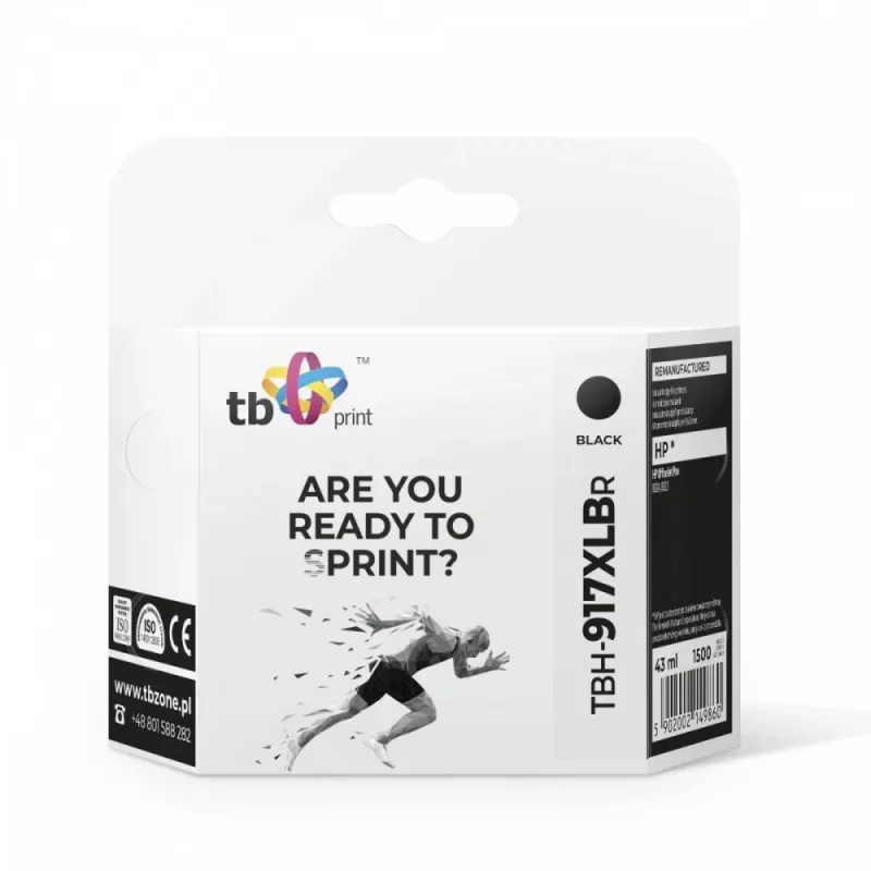 Cartucho de tinta TB compatible con HP OfficeJet Pro 8025 917XL, negro remanufacturado
