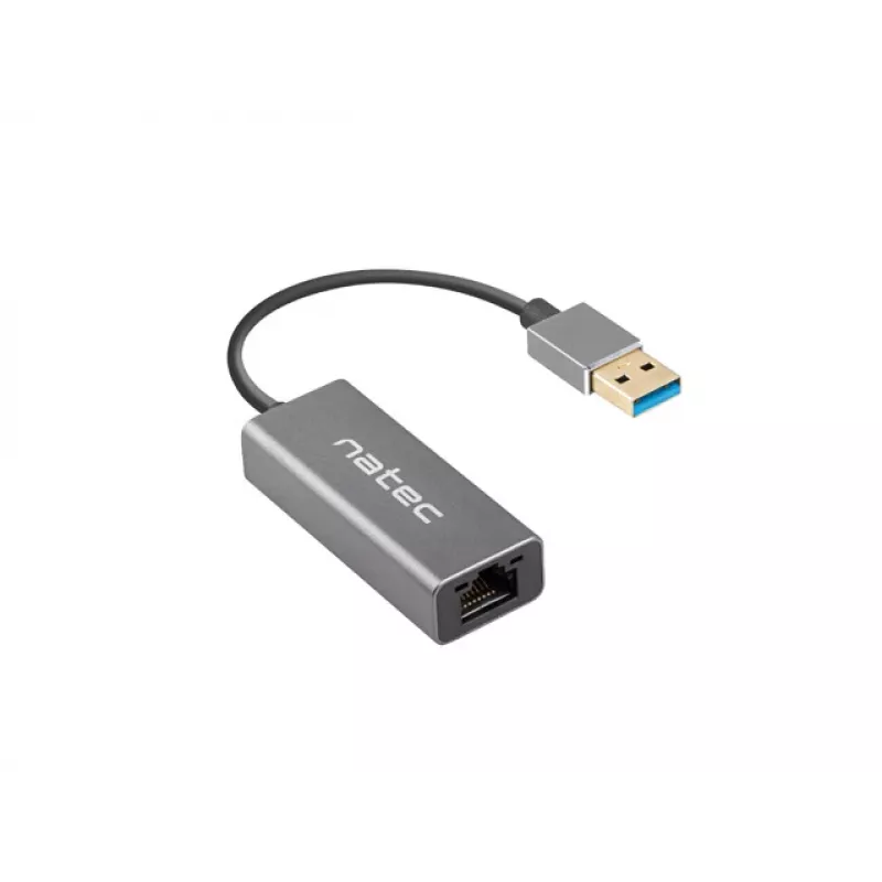 Natec Cricket NNC-1924 adaptador Ethernet de USB 3.0 Tipo A a RJ45, 1000 Mbit/s, cable de 15 cm, negro
