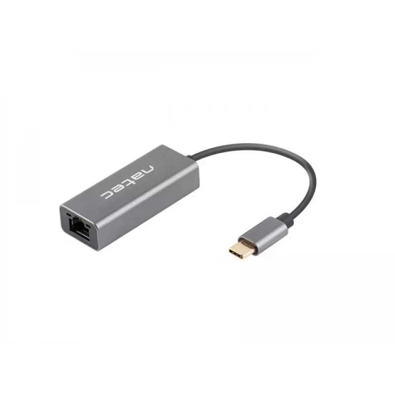 Natec Cricket NNC-1925 adaptador Ethernet de USB-C 3.1 Gen 1 a RJ45, 1000 Mbit/s, cable de 15 cm, aluminio, gris