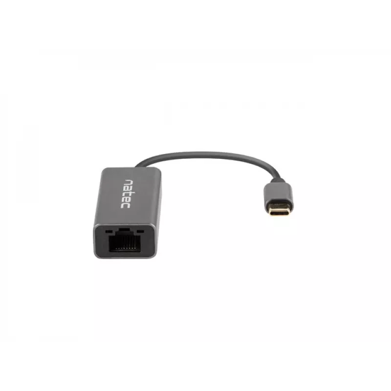 Natec Cricket NNC-1925 adaptador Ethernet de USB-C 3.1 Gen 1 a RJ45, 1000 Mbit/s, cable de 15 cm, aluminio, gris