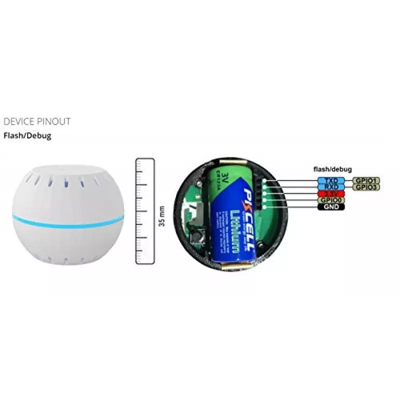 Shelly H&T, sensor de humedad y temperatura inalámbrico, compacto, WiFi, higrómetro, domótica, app iOS Android – negro
