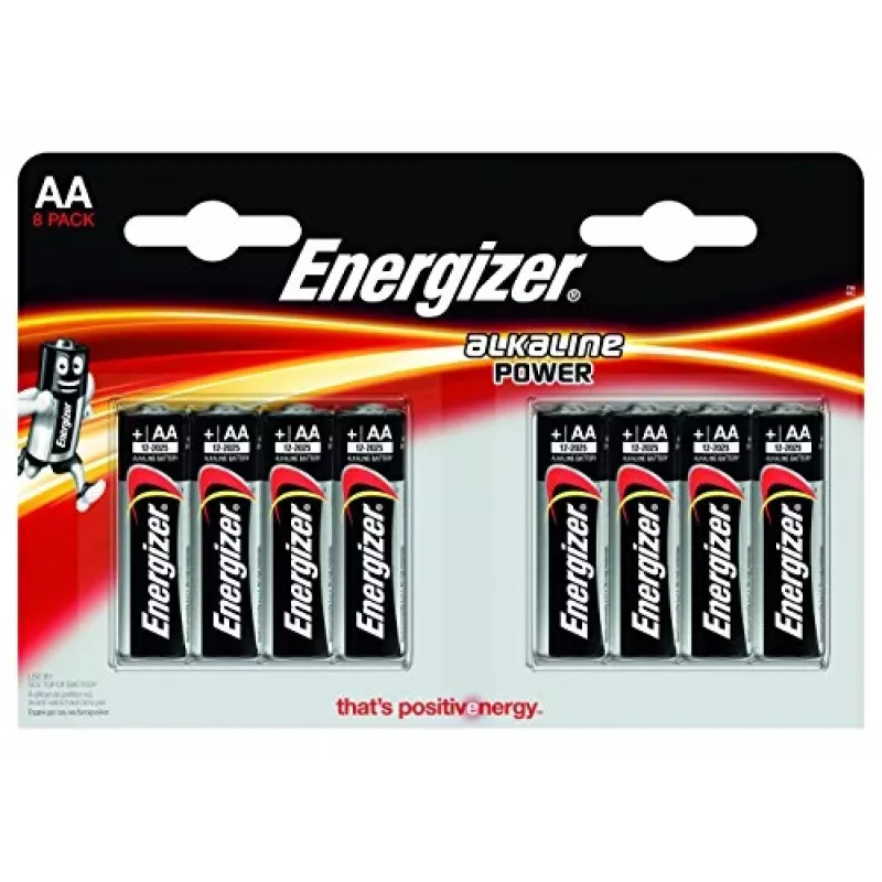 Energizer Alkaline Power Pilas AA/LR6, pack de 8 (CHP8)