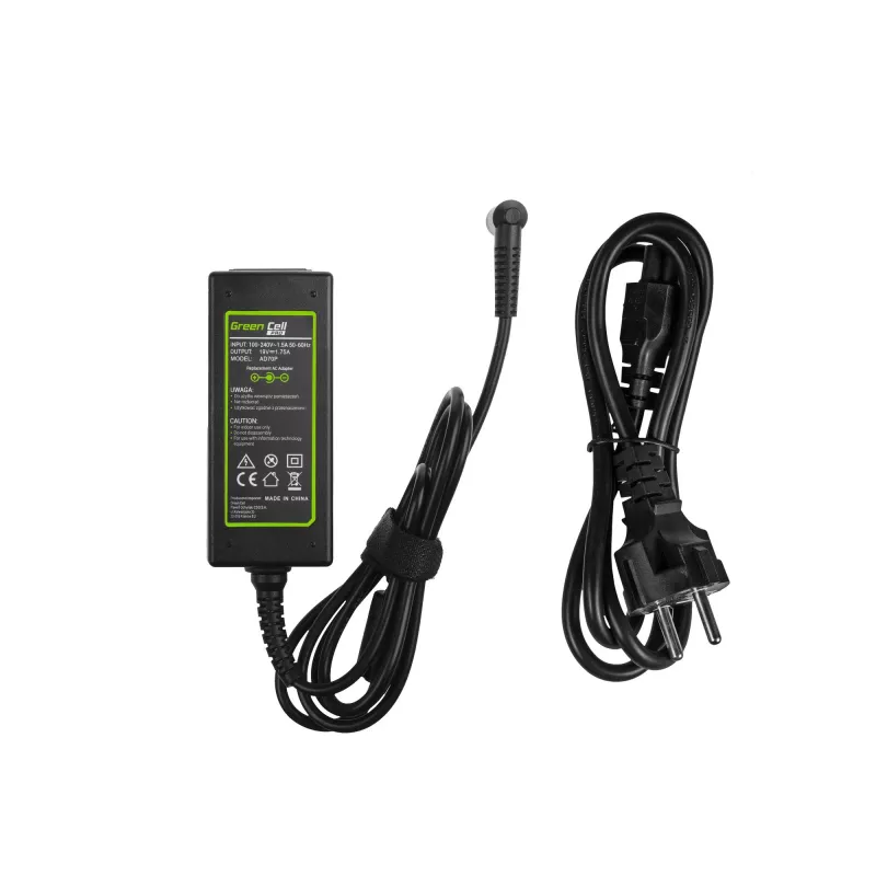 Fuente de alimentación Green Cell AD70P para portátiles ASUS, 33W, 19V 1,75A, interior, negro