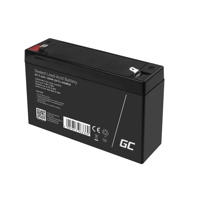 Batería industrial Green Cell AGM39 7200 mAh 6 V