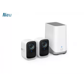 Eufy Security S300 EufyCam 3C set de 2 cámaras cámara de vigilancia exterior inalámbrica, cámara 4K, almacenamiento local ampliable hasta 16 TB, IA de reconocimiento facial