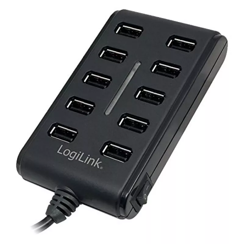 Logilink UA0125 Hub USB 10-Port USB2.0 con fuente de alimentación 3.5A, | Logilink
