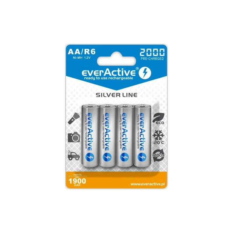 Pila doméstica recargable everactive EVHRL6-2000 AA níquel-metal hidruro (NiMH)