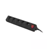 Regleta Lanberg PS1-05E-0300-BK, 5 tomas, 3 m, negra, con interruptor
