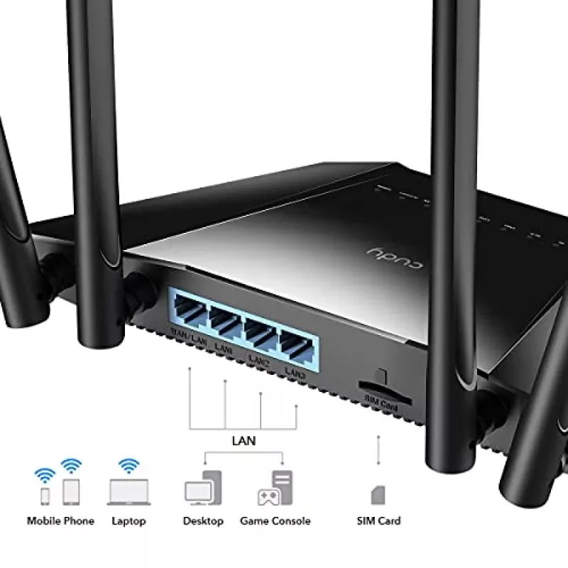 Router inalámbrico Cudy LT400 Fast Ethernet banda única (2.4 GHz) 4G negro