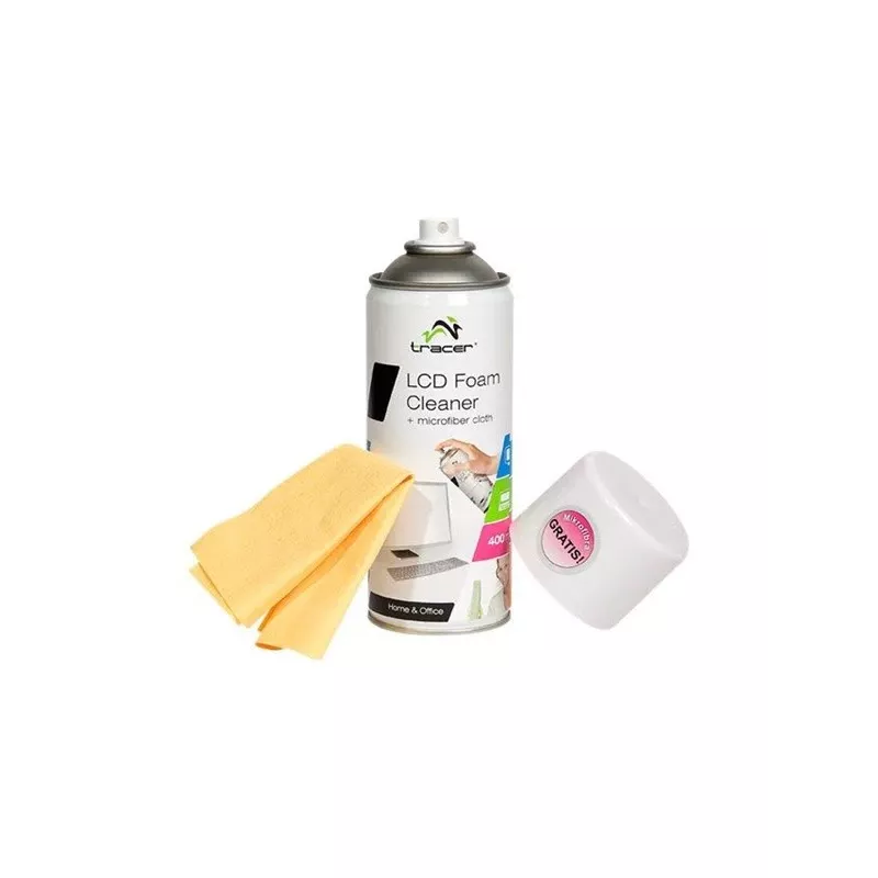 Limpiador en espuma para LCD 400 ml + paño de microfibra