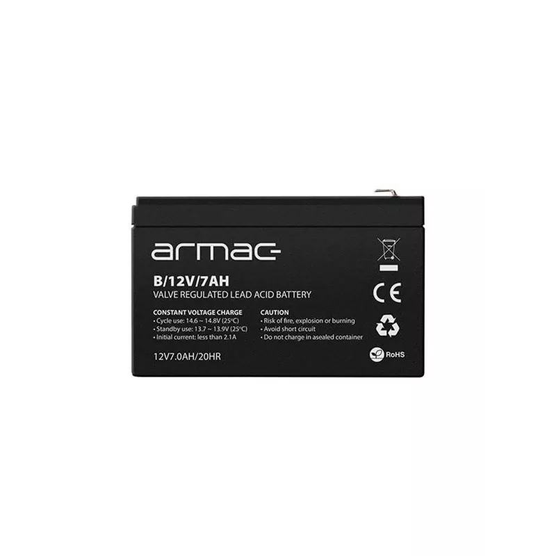 Batería para SAI ARMAC B/12V/7AH — plomo-ácido AGM 12V 7Ah, corriente de descarga máx. 110A, carcasa ABS