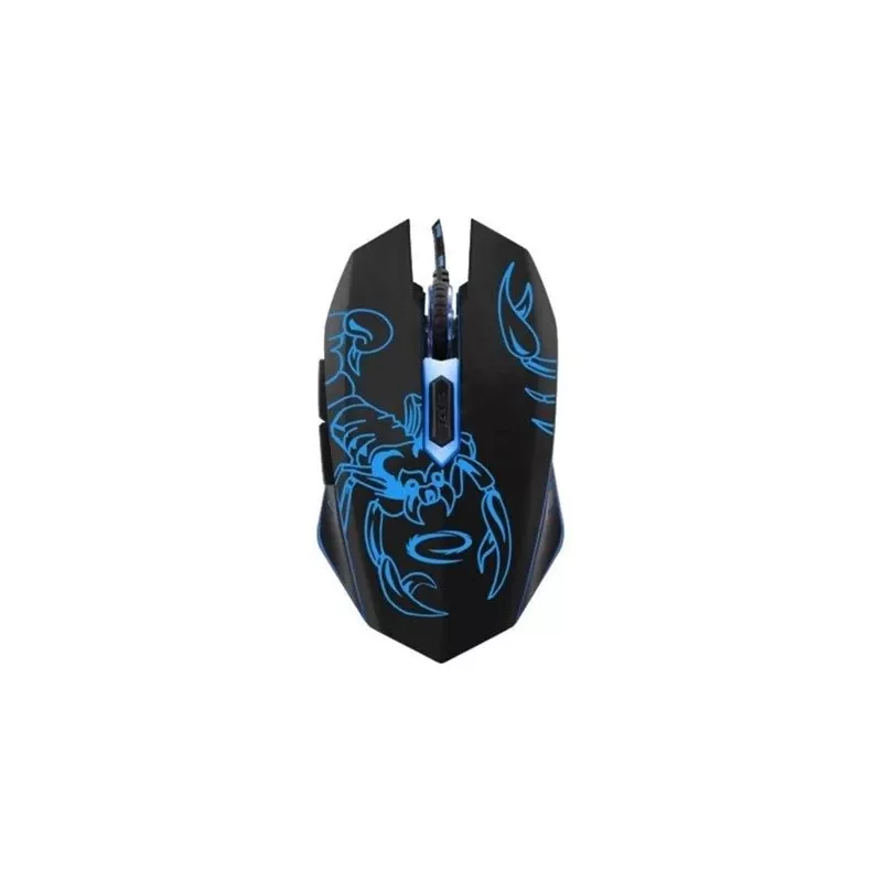 Esperanza MX203 SCORPIO - ratón - USB - azul - ratón - óptico - 6 botones - negro