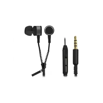 Auriculares ZIPPER con micrófono negro