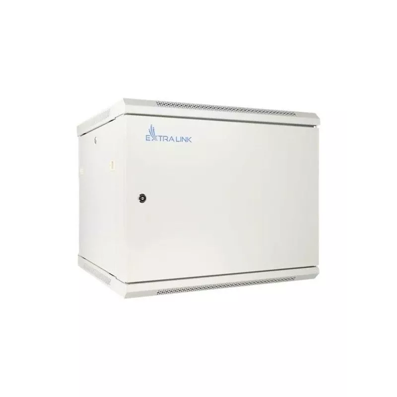 Armario rack Extralink 12U 600x450 ASP gris montaje en pared, puerta metálica