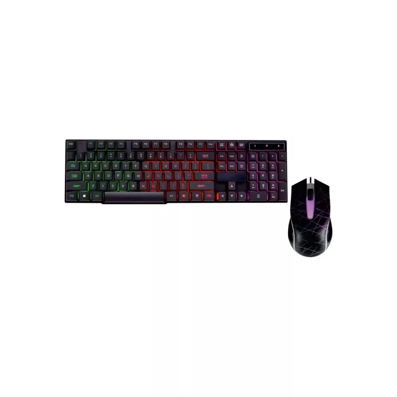 ART AK-50 kit USB de teclado retroiluminado y ratón iluminado, negro