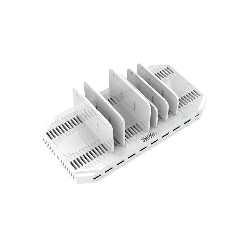 Organizador con estación de carga UNITEK Y-2190 de pie blanco