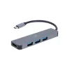 Dock para portátil USB-C GEMBIRD A-CM-COMBO2-01 — USB 3.2 Gen 1 Type-C, 3× USB-A, 1× HDMI, gris