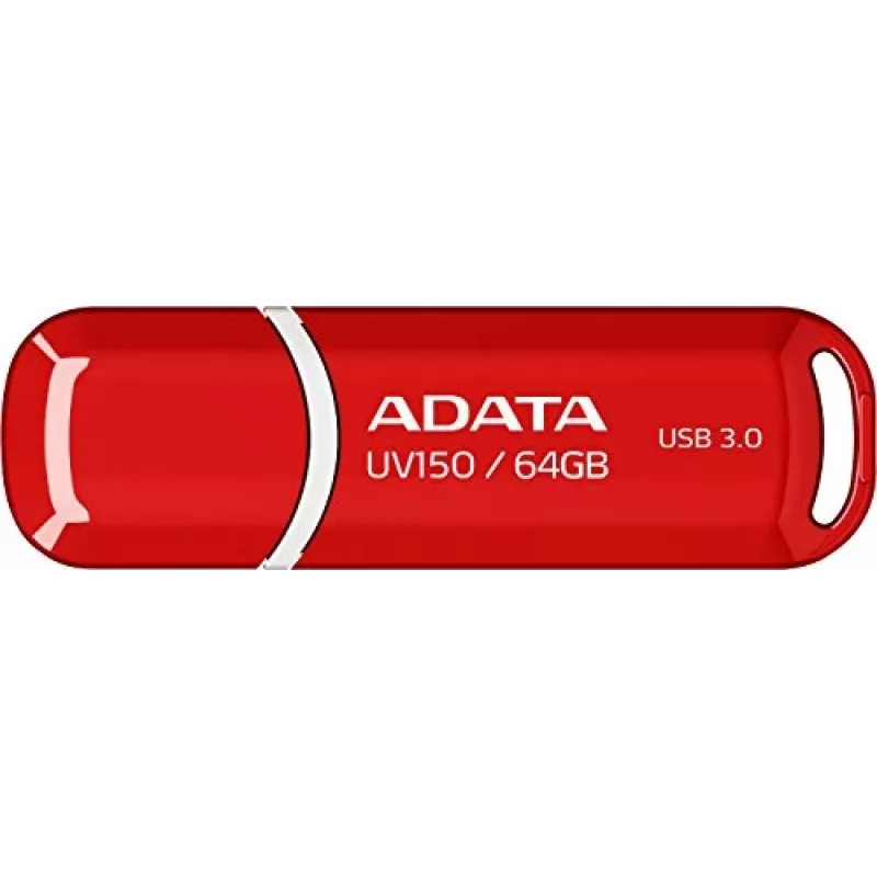 Memoria USB ADATA DashDrive UV150 64 GB, USB Type-A 3.2 Gen 1, rojo, diseño con tapa