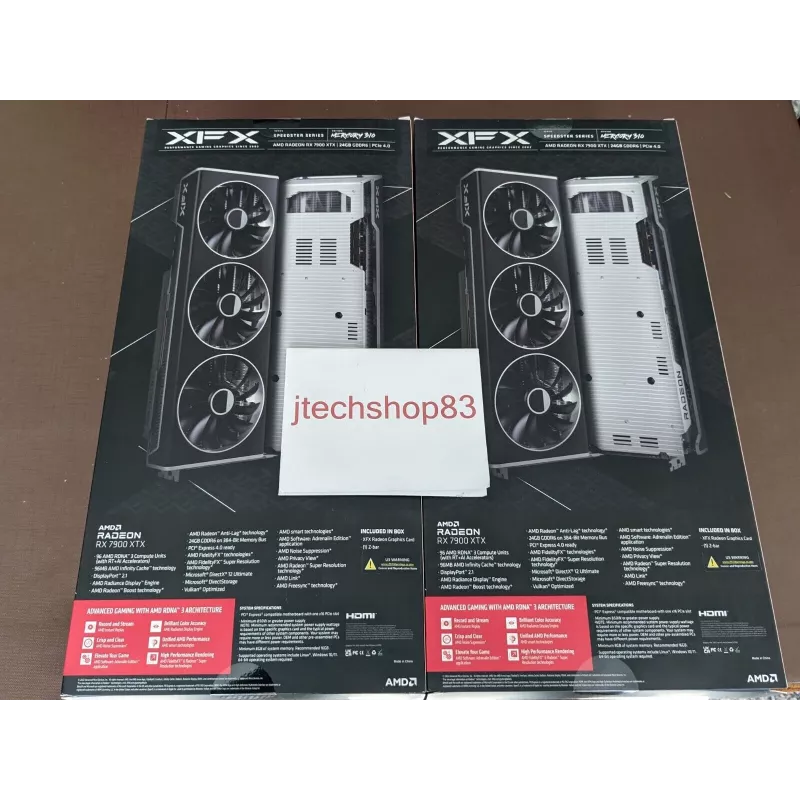 Tarjeta gráfica XFX Radeon RX 7900 XTX 24 GB GDDR6, PCIe 4.0, 384 bits, 355 W, 3 ventiladores