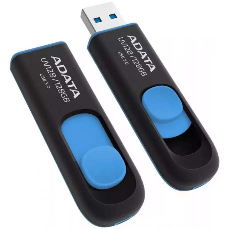 ADATA DashDrive UV128 128GB Unidad flash USB USB Type-A 3.2 Gen 1 (3.1 Gen 1) Negro, Azul