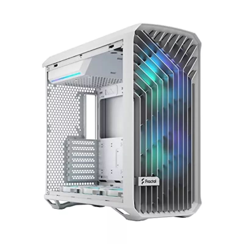 Caja PC Fractal Design Torrent White – compatible con ATX, EATX, microATX, ITX; 2 ventiladores frontales de 180 mm; bahías de 2,5
