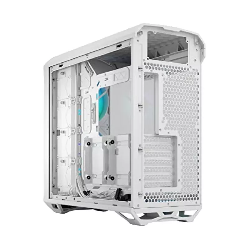 Caja PC Fractal Design Torrent White – compatible con ATX, EATX, microATX, ITX; 2 ventiladores frontales de 180 mm; bahías de 2,5