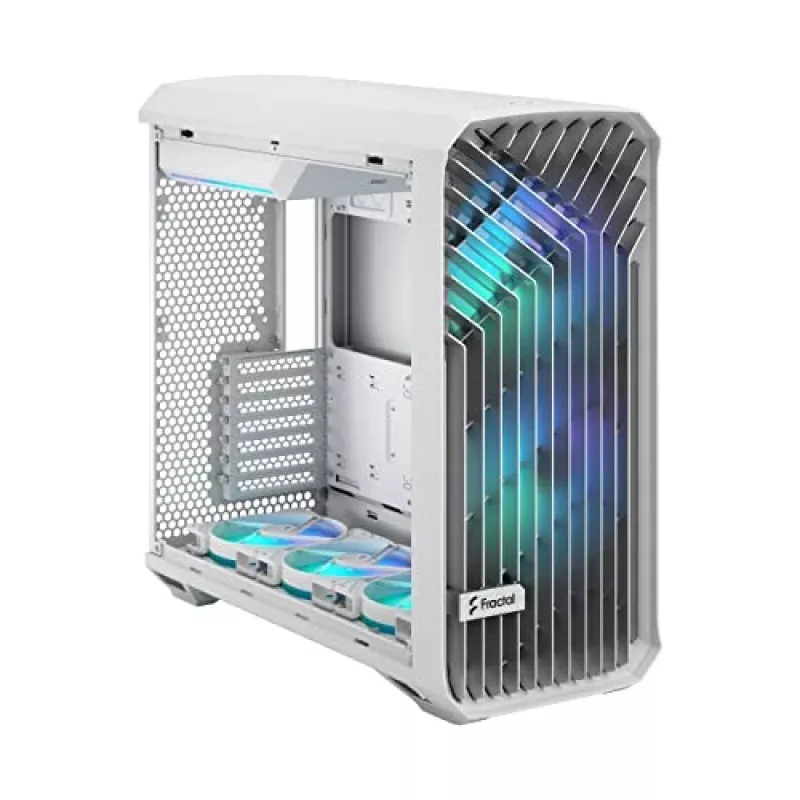 Caja PC Fractal Design Torrent White – compatible con ATX, EATX, microATX, ITX; 2 ventiladores frontales de 180 mm; bahías de 2,5