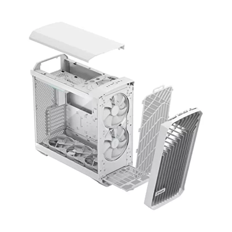 Caja PC Fractal Design Torrent White – compatible con ATX, EATX, microATX, ITX; 2 ventiladores frontales de 180 mm; bahías de 2,5