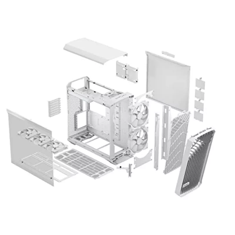 Caja PC Fractal Design Torrent White – compatible con ATX, EATX, microATX, ITX; 2 ventiladores frontales de 180 mm; bahías de 2,5