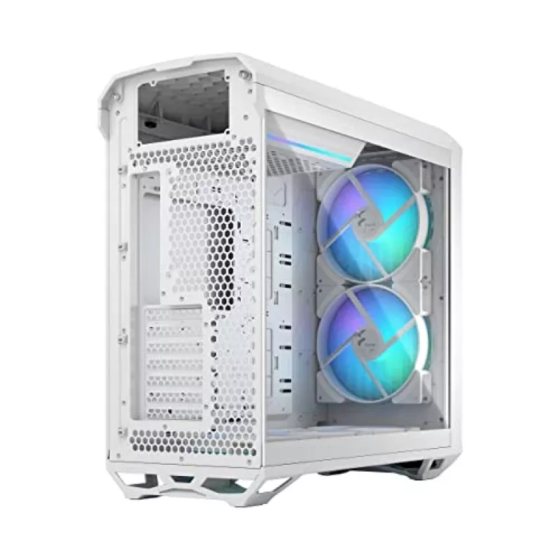 Caja PC Fractal Design Torrent White – compatible con ATX, EATX, microATX, ITX; 2 ventiladores frontales de 180 mm; bahías de 2,5