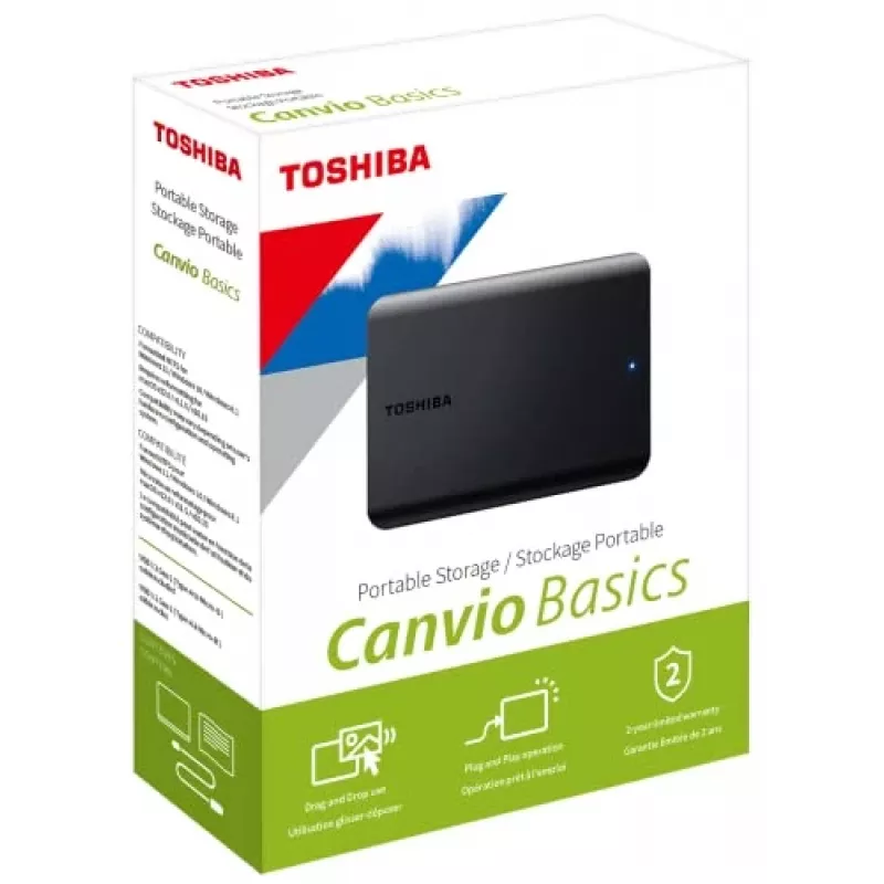 Disco duro externo Toshiba 2 TB USB 2.0/3.2 Canvio Basics