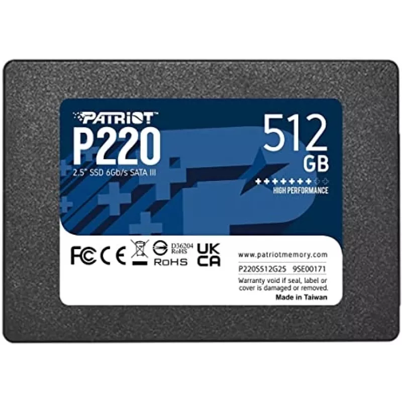 Patriot Memory P220 SSD de 512 GB, 2,5″, SATA III (P220S512G25)
