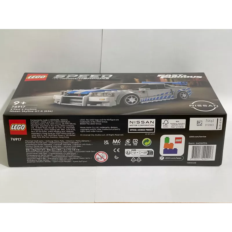 LEGO 76917 Speed Champions 2 Fast 2 Furious Nissan Skyline GT-R (R34) coche de juguete