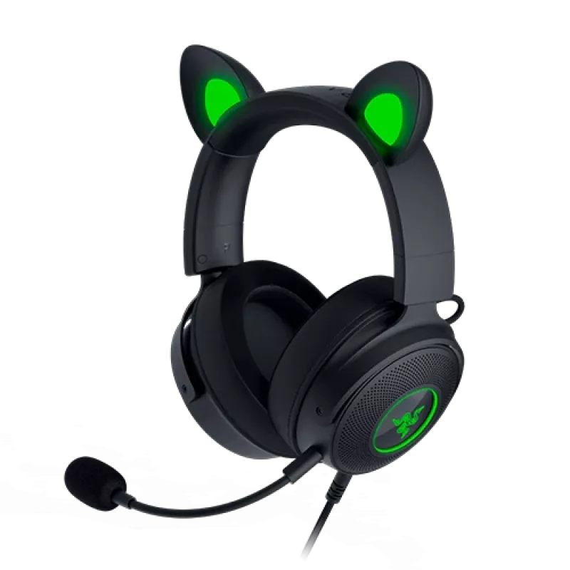Razer Kraken V2 Pro Kitty Edition – Auriculares gaming over-ear con cable, negro